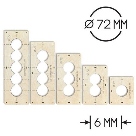 Комплект шаблонов для подрозетников для коронки диаметром 72 мм