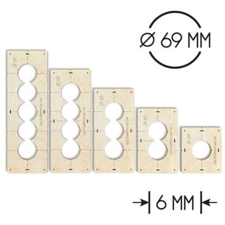 Комплект шаблонов для подрозетников для коронки диаметром 69 мм