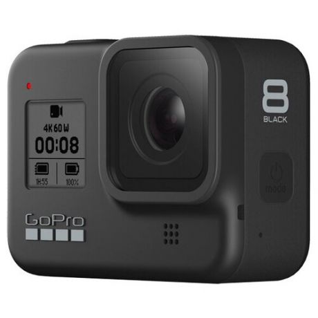 Экшн-камера GoPro HERO8 (CHDHX-802-RW), 12МП, 3840x2160, 1220 мА·ч, черный