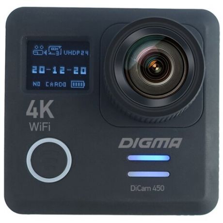 Экшн-камера DIGMA DiCam 450, 3840x2160, 1000 мА·ч, черный