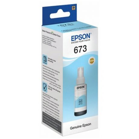 Чернила EPSON (C13T67354A) для СНПЧ Epson L800/ L805/ L810/ L850/ L1800, светло-голубые, оригинальные