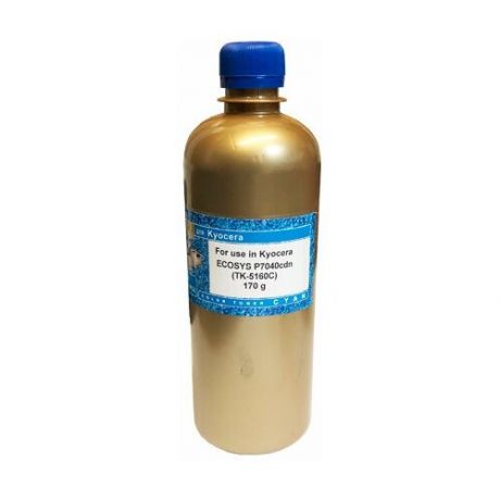Тонер для kyocera ecosys p7040cdn (tk-5160c) (фл,170,син,12к,mitsubishi) gold atm
