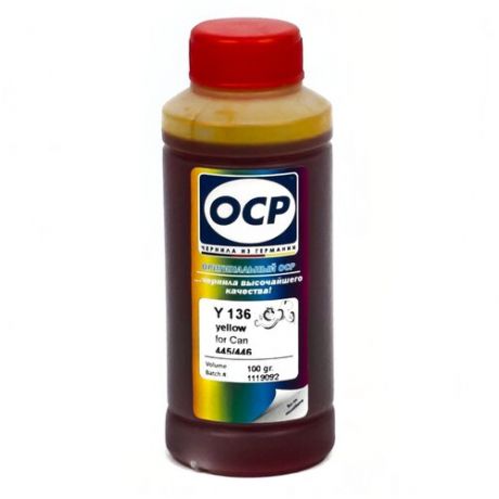 Чернила OCP Y136 желтые водорастворимые для картриджей Canon CL-446 и CL-446XL 100мл.