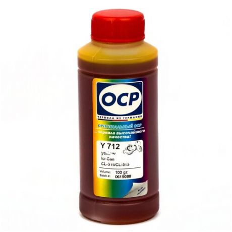 Чернила OCP Y712 желтые водорастворимые для картриджей Canon CL-511 и CL-513 100мл.