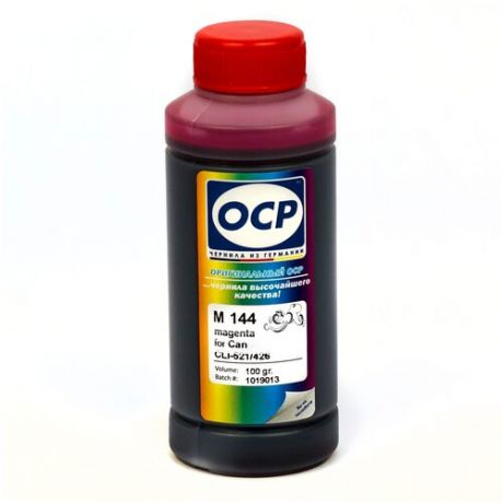 Чернила OCP M144 пурпурные водорастворимые для картриджей Canon PIXMA: CLI-521M и CLI-426M magenta 100мл.