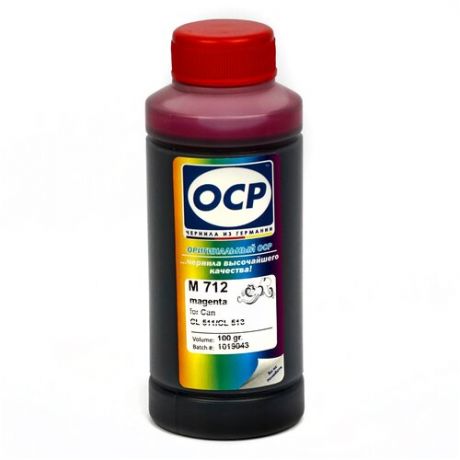Чернила OCP M712 пурпурные водорастворимые для картриджей Canon CL-511 и CL-513 100мл.