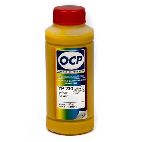 Чернила OCP YP 230 желтые пигментные для картриджей Canon MAXIFY PGI-1400Y/2400Y 100мл.