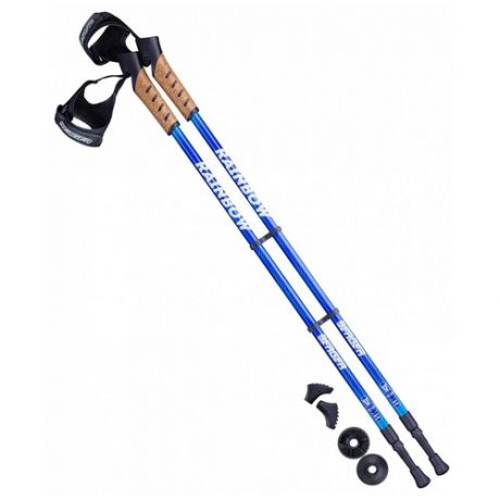 Палки для скандинавской ходьбы со сменными комплектующими BERGER Rainbow 2-секционная 77-135 см синий/голубой