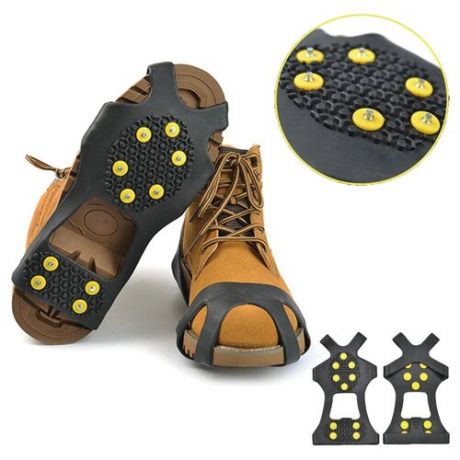 Ледоходы (Ледоступы) на обувь 10 шипов XL (42-44), ледоходы на обувь резиновые