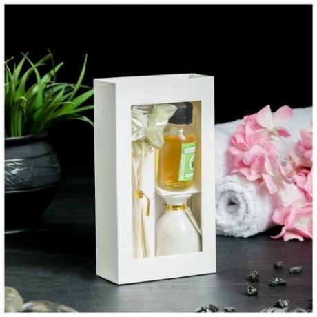 Набор подарочный "Прованс": ваза керамическая, аромамасло сандал, декор, "Богатство Аромата