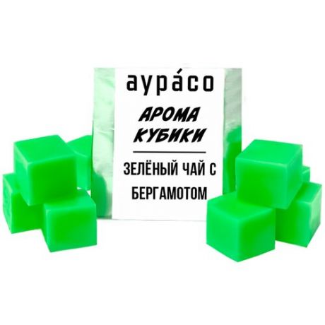 Зелёный чай с бергамотом - ароматические кубики Аурасо, ароматический воск для аромалампы, 9 штук