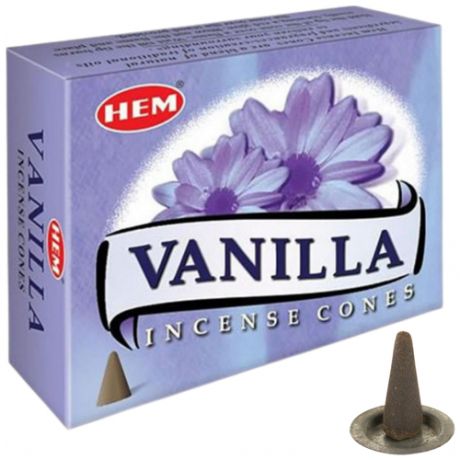 Благовония конусы HEM Vanilla Ваниль, 10 конусов