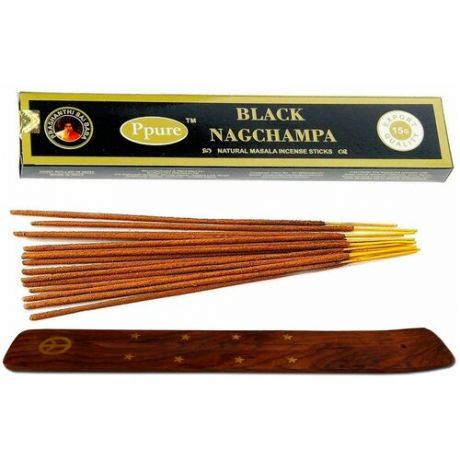 Благовония Ppure NAGCHAMPA MEDITATION (НагЧампа Медитация), 15 гр 12 палочек + подставка
