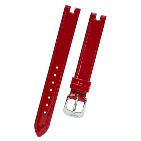 T600035284 Красный кожаный ремешок, теленок, 12/12, с вырезом, стальная пряжка, для часов Tissot PINKY T084.210, T084210A