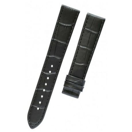 T610042813 Черный кожаный ремешок с синтетической подкладкой, под крокодила, 18/16 мм, без замка, для часов Tissot Tradition 5.5 T063.409.16.058.00