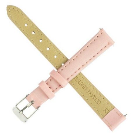 ООО ВостокОпт96 Ремешок для часов, женский, 12 мм, длина 18 см, натуральная кожа, светло-розовый
