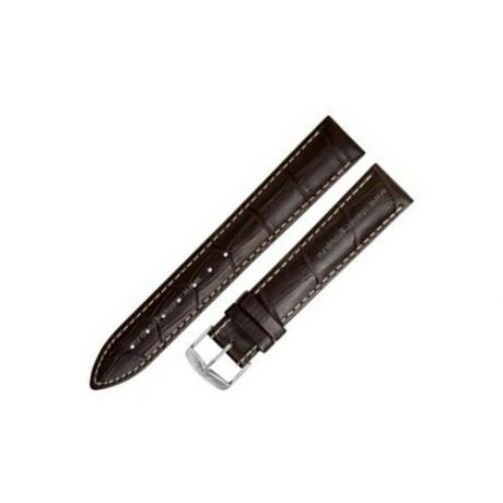 Коричневый кожаный ремешок из кожи теленка STAILER ORIGINAL 3252B-2011 размер (20/18 мм), длина L (120 / 80) с тиснением под кожу крокодила