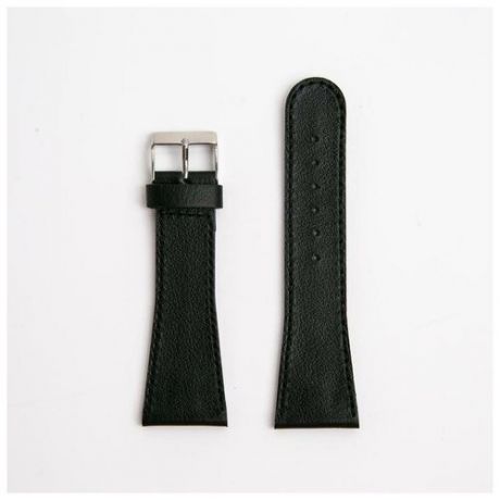 Ремешок для часов Straps мужской, 28 мм, натуральная кожа, черный