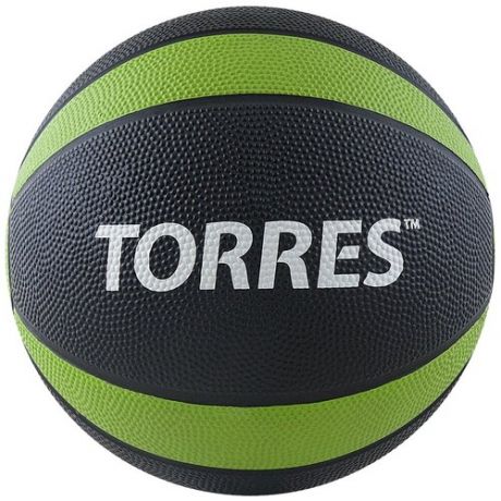 Медбол TORRES AL00224, 4 кг черный/зеленый/белый