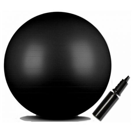 Мяч гимнастический IN002 INDIGO Anti-burst с насосом Черный 65 см