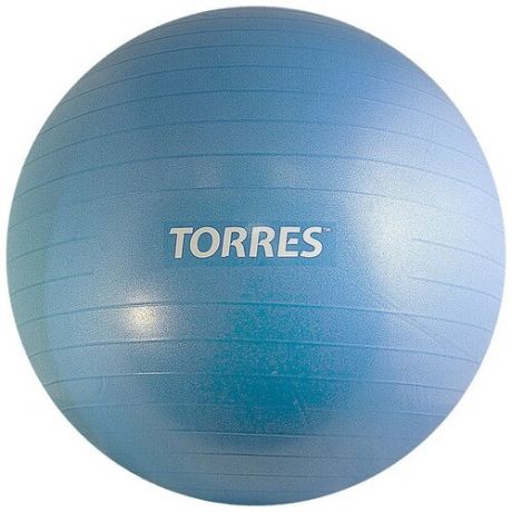 Фитбол TORRES Антивзрыв с насосом, голубой, 75 см