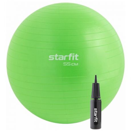 Фитбол STARFIT Core GB-106 антивзрыв, 900 гр, с ручным насосом, зеленый, 55 см