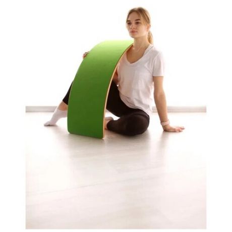 Балансировочная доска платформа для фитнеса, йоги, гимнастики, балансборд женский тренажер (820x300x15) Зеленый