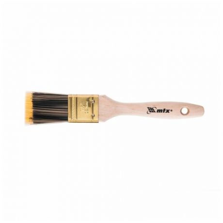 Кисть плоская Golden 1.5", искусственная щетина, деревянная ручка// MATRIX