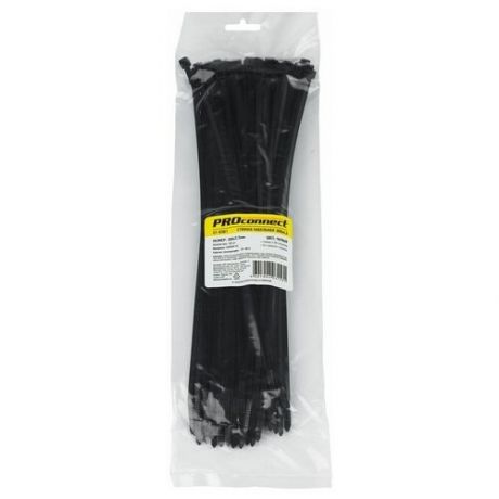 Стяжки ProConnect Nylon 3.6х300mm (100 шт) Black 57-0301