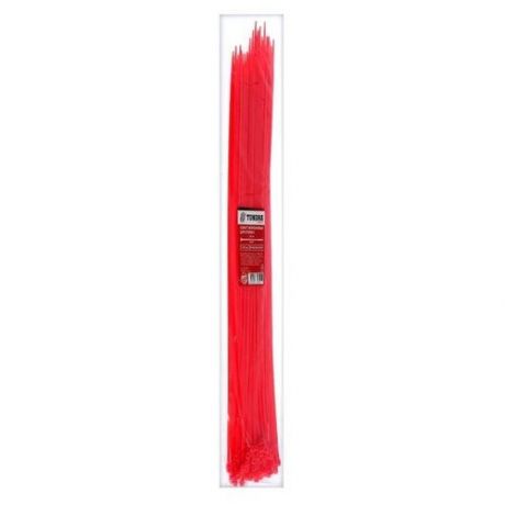 Хомут нейлоновый TUNDRA krep, для стяжки, 4.8х400 мм, цвет красный, в упаковке 100 шт.