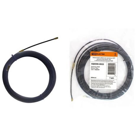 Протяжка кабельная нейлоновая TDM НКП диаметр 4мм длина 10м с наконечниками черная SQ0590-0022