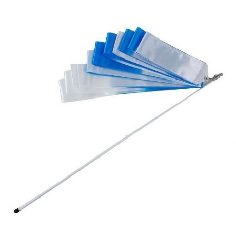 Палочка с лентой для художественной гимнастики Larsen A236, 6 м, белый/голубой