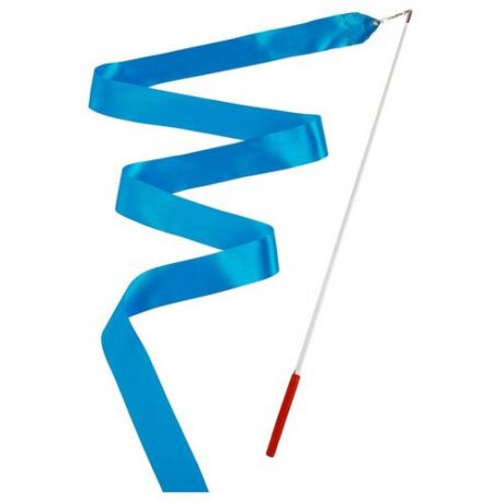 Лента гимнастическая с палочкой, 6 м, цвет голубой