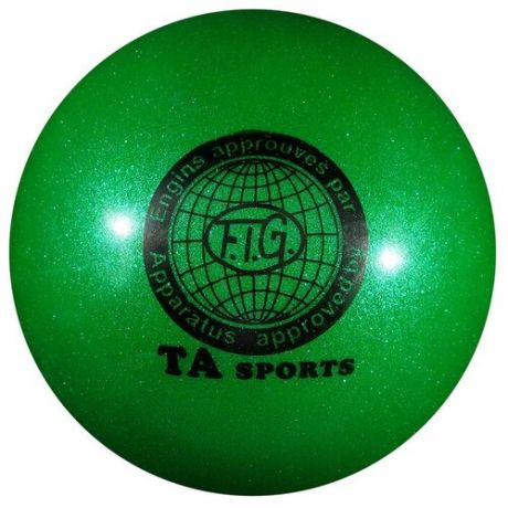 Мяч для художественной гимнастики блеск 18,5 см, 400 гр, цвет изумрудный
