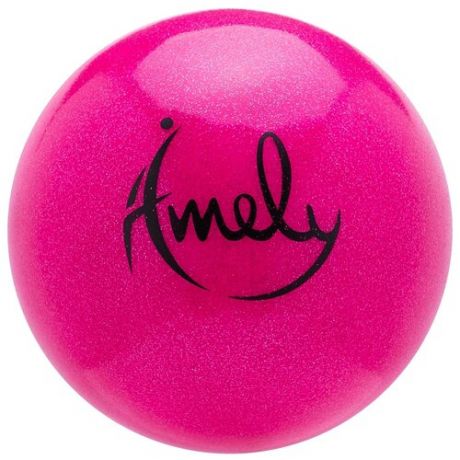 Мяч для художественной гимнастики Amely AGB-203, 19 см, фиолетовый с блестками