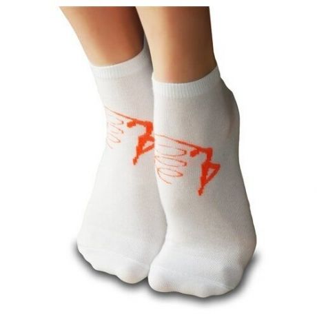 Носки для художественной гимнастики BSOCKS суперусиленные рр 23-25 (37-38) белые/оранжевые гимнастка с лентой RG
