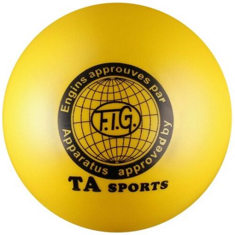 Мяч для художественной гимнастики металлик 300 г, I-1, Желтый, 15 см