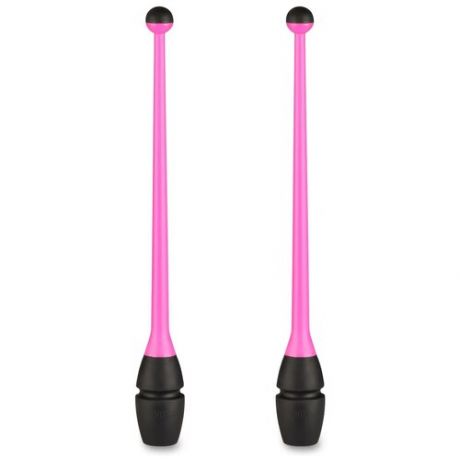 Булавы для художественной гимнастики вставляющиеся INDIGO (пластик,каучук) IN019 Розово-черный 45 см