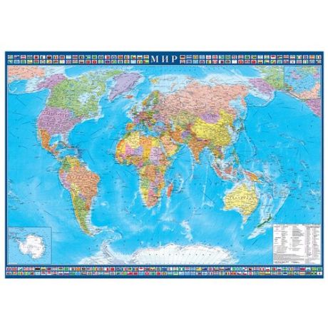 Атлас Принт Карта Мира политическая (4631147224651), 102 × 143 см