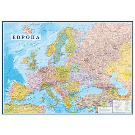 Атлас Принт Карта Европы политическая (4631147224668), 102 × 143 см