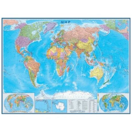 атлас-принт Настенная политическая карта мира 1:22 размер 158х118
