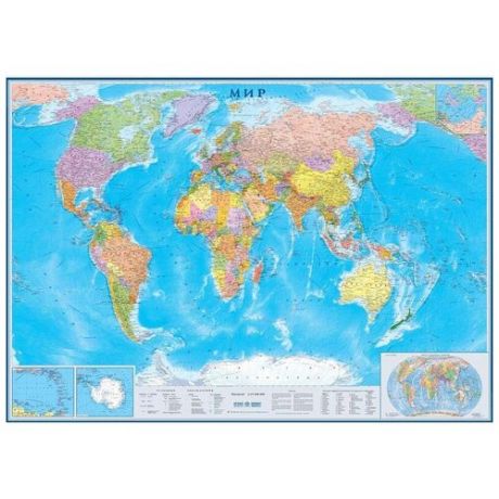 атлас-принт Настенная политическая карта мира 1:17/размер 202х143