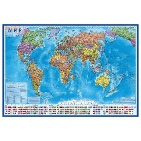 Карта Мир политическая Globen, 1:55млн., 590*400мм, интерактивная ( Артикул 289727 )