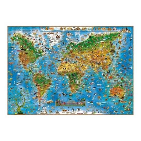 АГТ Геоцентр Детская карта мира-Животные