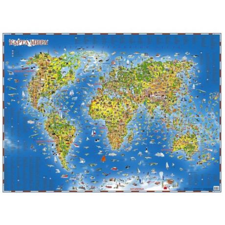 АСТ Карта мира для детей (978-5-17-093687-8), 108 × 78 см