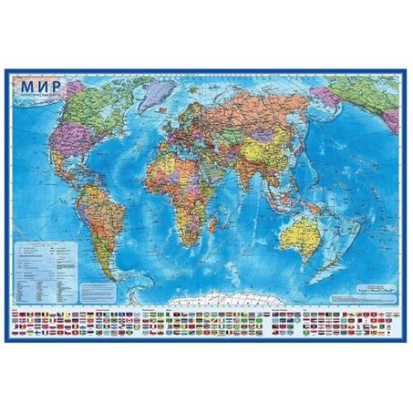 Globen Интерактивная политическая карта мира 1:28 (КН045), 117 × 80 см