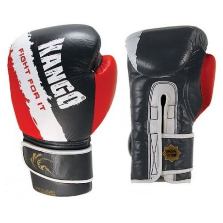 Перчатки боксерские Kango BAK-025 Black/Red/White Буйволиная кожа 14 унций