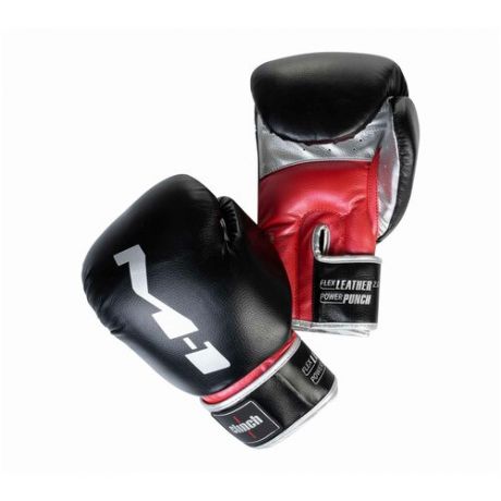 Перчатки боксерские Clinch M1 черно- красно- серебристые, 12 ун