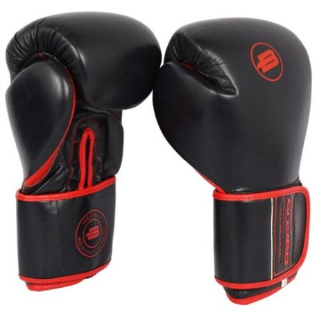 Перчатки боксерские BoyBo Rage BBG200, кожа, черно-красные (12 oz)