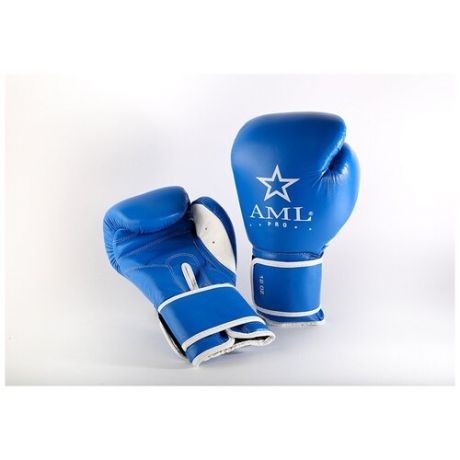 Перчатки боксерские AML PRO кожа, синие (12 унций)